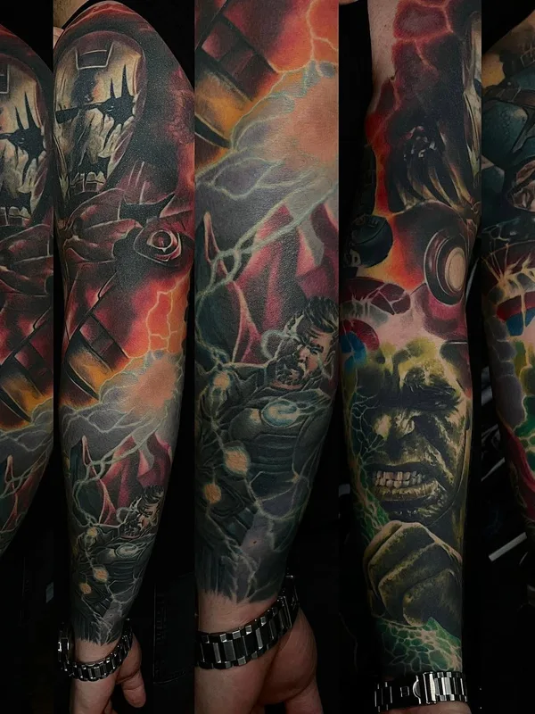 male color realism tatuaje en full sleeve #67630 | Tatuador Gábor Heizler