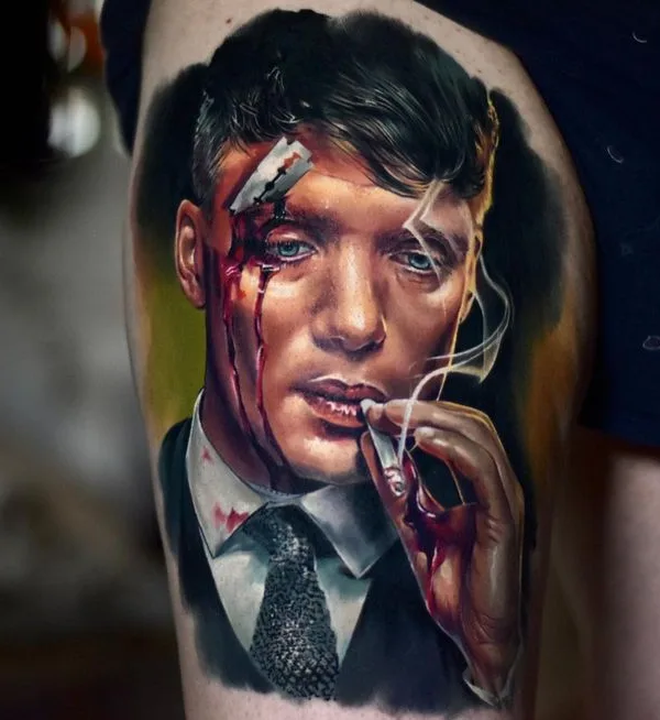 male color realism 纹身 在 thigh #67710 | 纹身师 Alex Zakharov