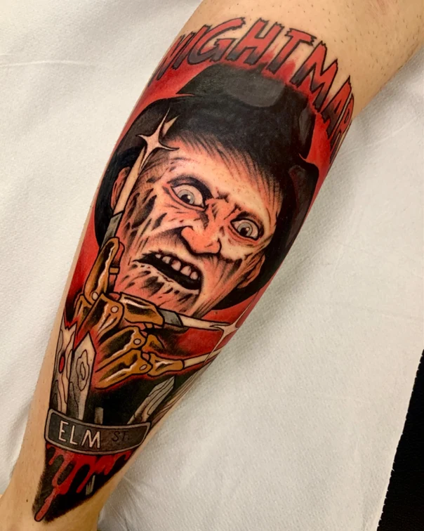 Neo Traditional Portrait, Horror tattoo on Forearm