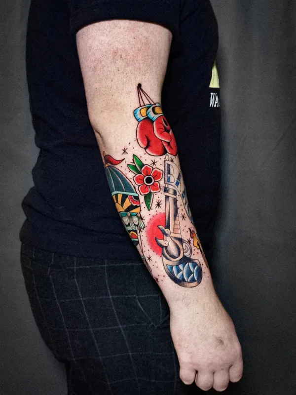 color traditional tatouage sur forearm #68239 | Artiste tatoueur Mariia Bortn