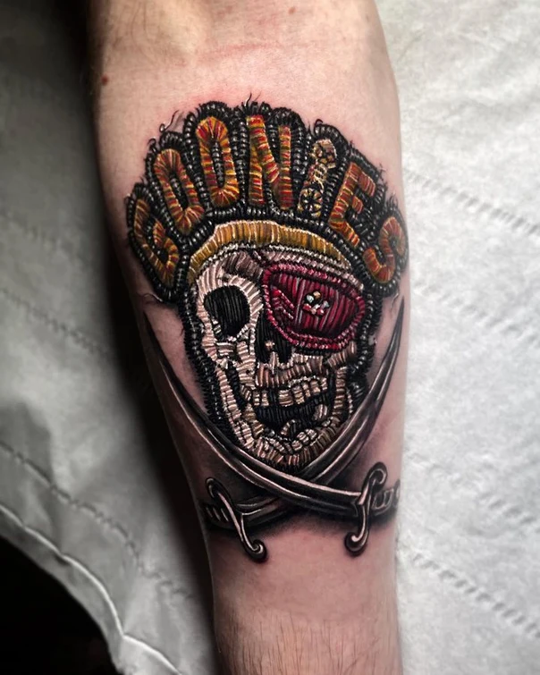 Illustrative Skull, Pirate tattoo on Forearm