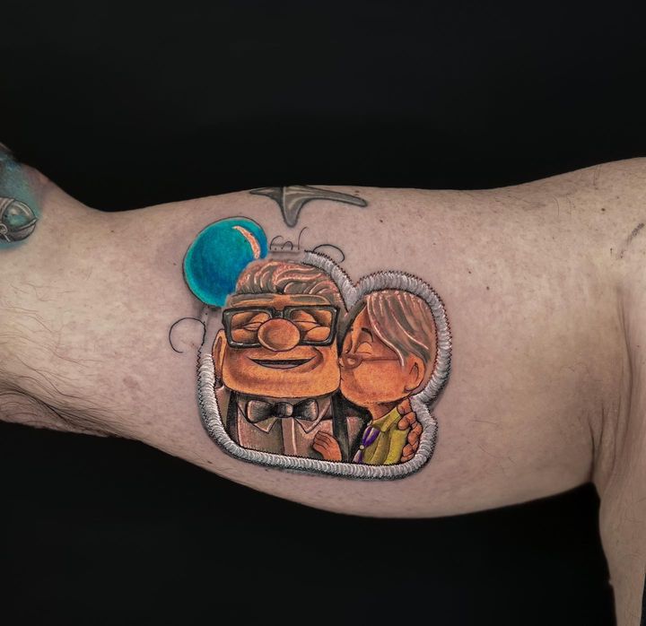 AndyJc Tattoos  Carl and Ellie from Up on fellow tattooist Zoe thanks so  much for asking me to do this for you Id love to tattoo more Disney  characters Message me