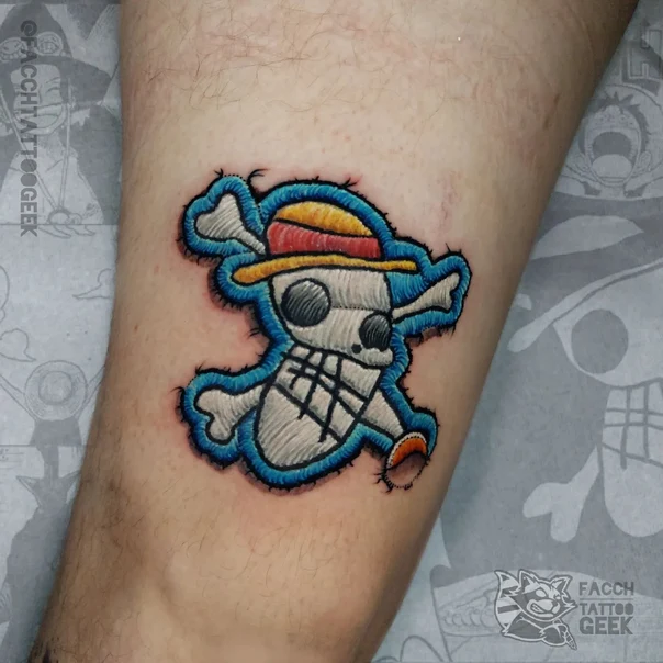 Cartoon Skull, Hat tattoo on Forearm