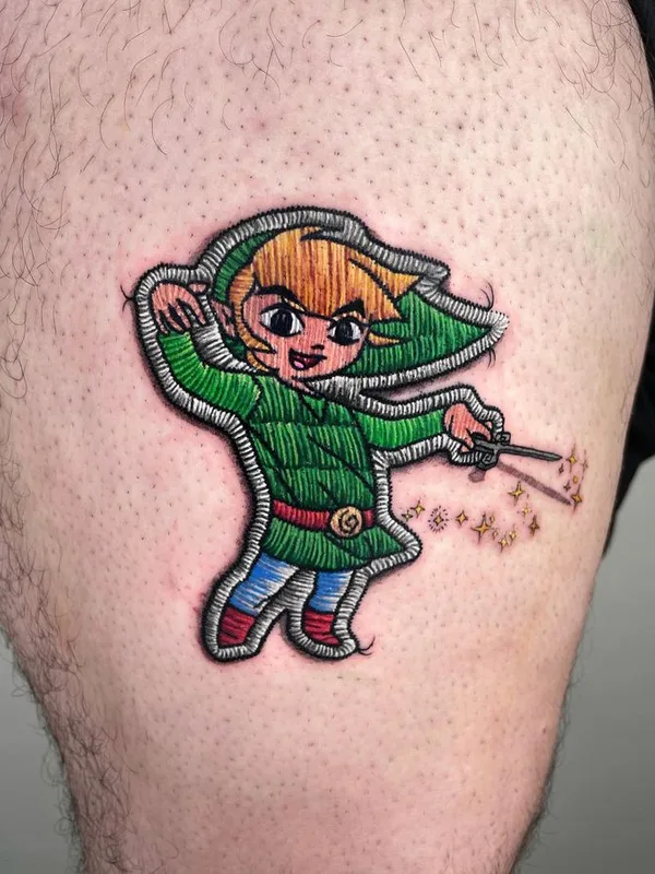 color cartoon tatuaje en thigh #68404 | Tatuador muslubash