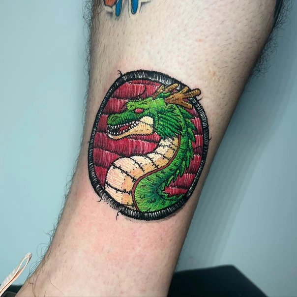 Anime Dragon tattoo on Calf