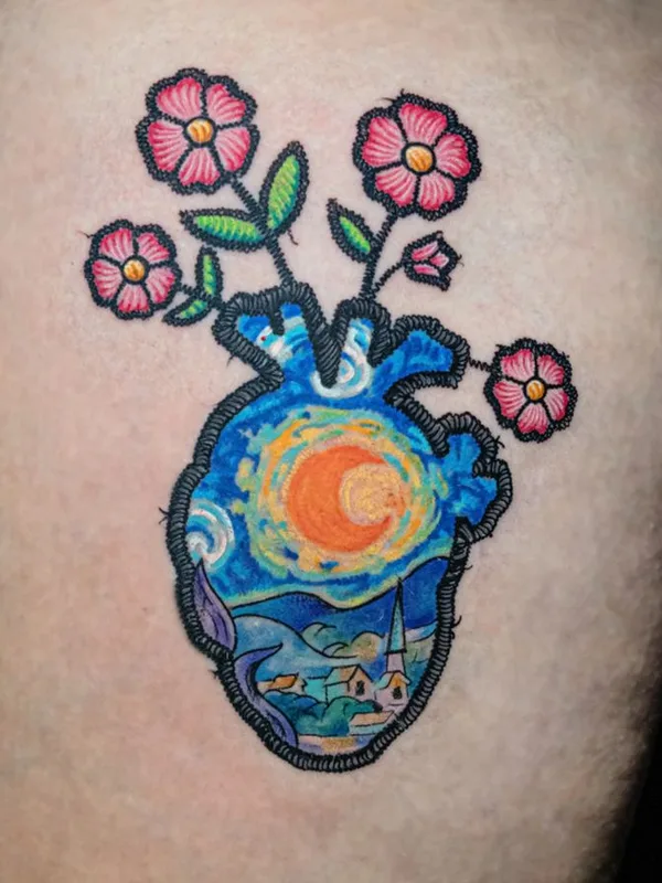 color illustrative Tatuaggio su shoulder blade #68489 | Tatuatore da_ve_tattoo