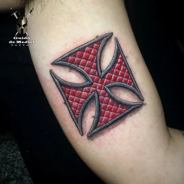 Illustrative Cross tattoo on Forearm