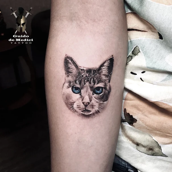 Realism Cat, Animal tattoo on Forearm