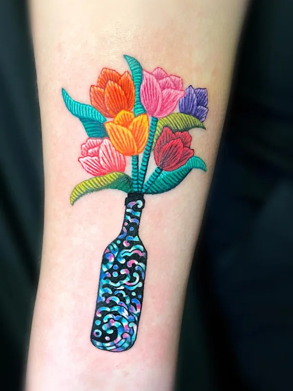 color illustrative tattoo on forearm #68574 | Tattoo Artist Gyeong