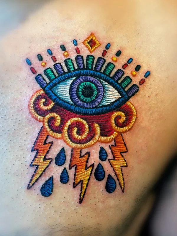 color illustrative tattoo on chest #68573 | Tattoo Artist Gyeong