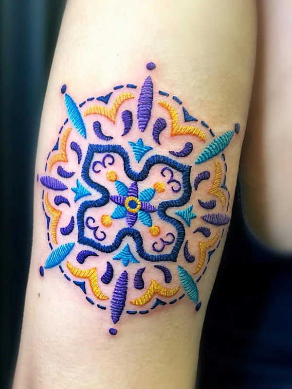 female color ornamental tattoo on forearm #68575 | Tattoo Artist Gyeong