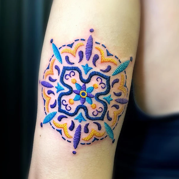 Ornamental Mandala, Floral tattoo on Forearm