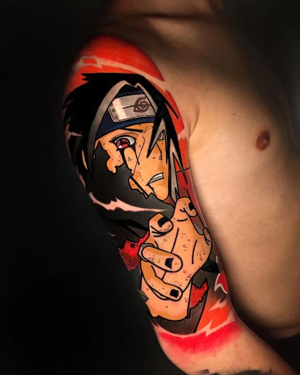 Anime Anime character tattoo on Full Sleeve