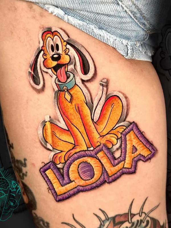 color cartoon Tatuaggio su thigh #68632 | Tatuatore Salvatore Ariemma
