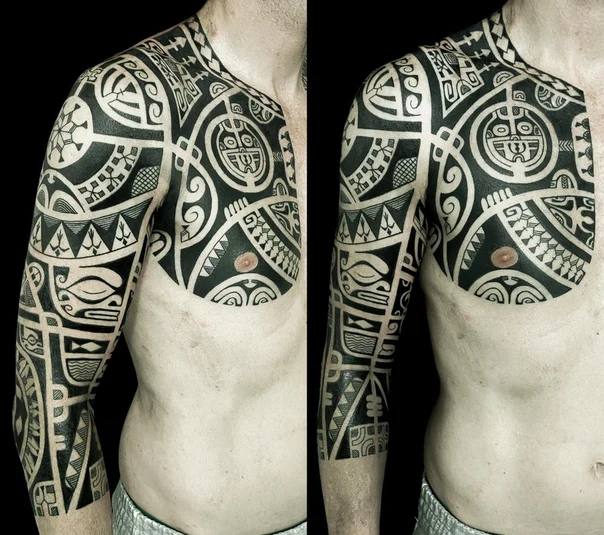 Tribal Geometric, Abstract tattoo on Chest