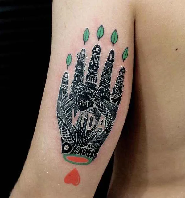 color blackwork tattoo on forearm #1042 | Tattoo Artist Алексей Бузунов