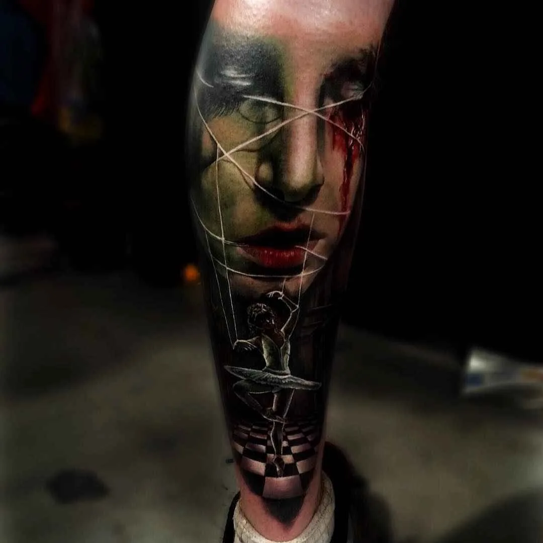 Тату-мастер Sam Barber атмосферные реализм татуировки цветные, черно-белые | Tattoo artist Sam Barber realism tattoo dark , color, black and gray
