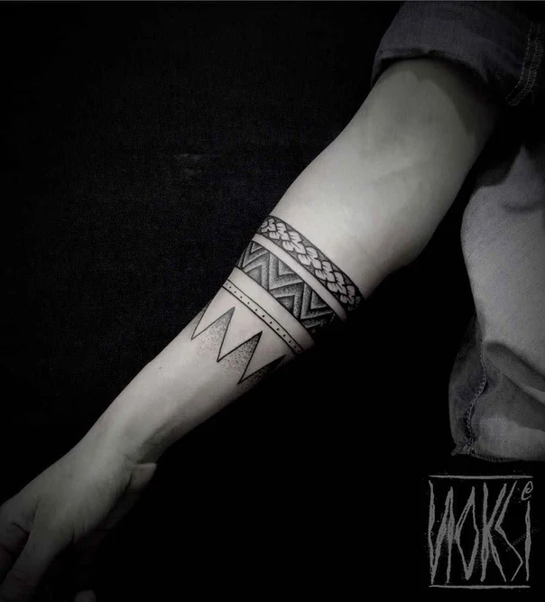 Tribal Geometric, Band tattoo on Forearm