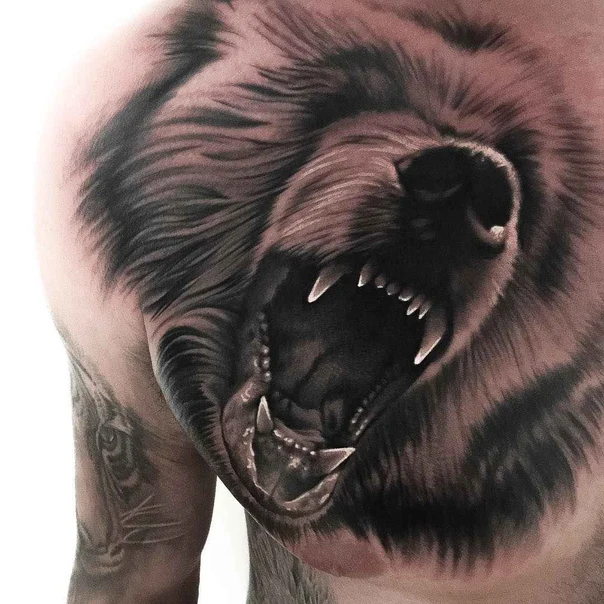 Realism Animal tattoo on Chest