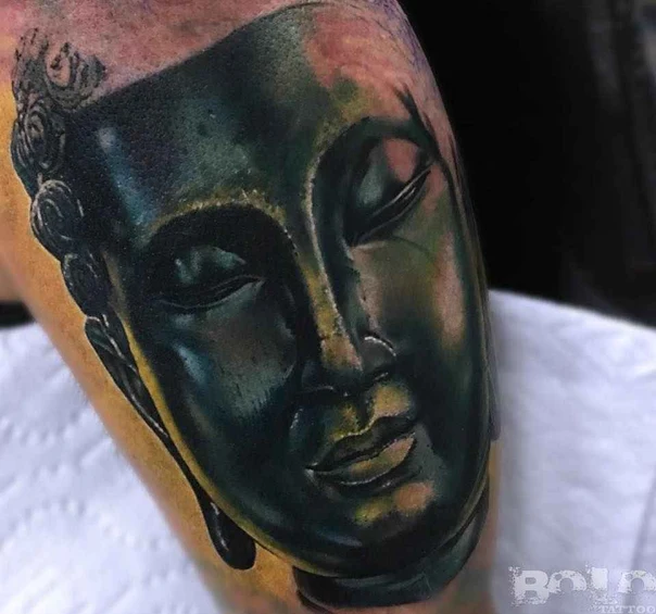 Realism Buddha tattoo on Forearm