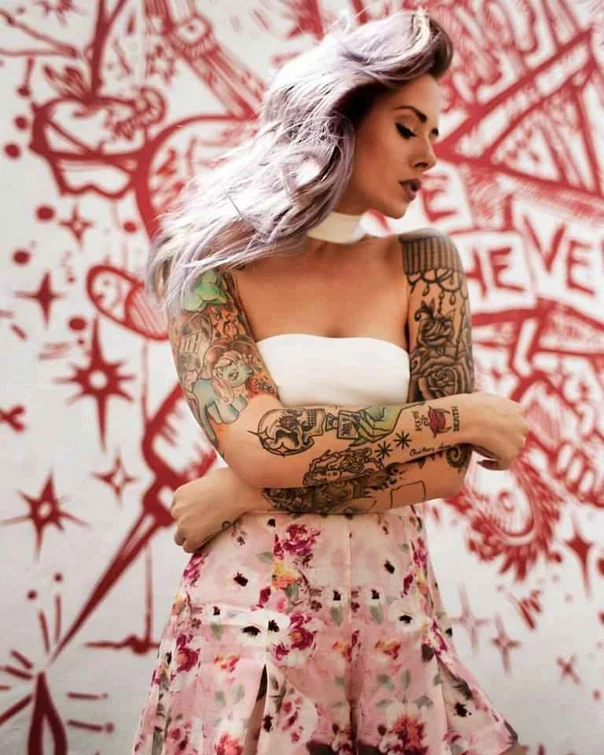 Illustrative Skull, Rose tattoo on Full Sleeve