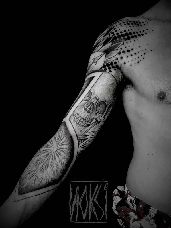 male black and grey black and grey 타투 부위 full sleeve #1060 | 타투이스트 Noksi