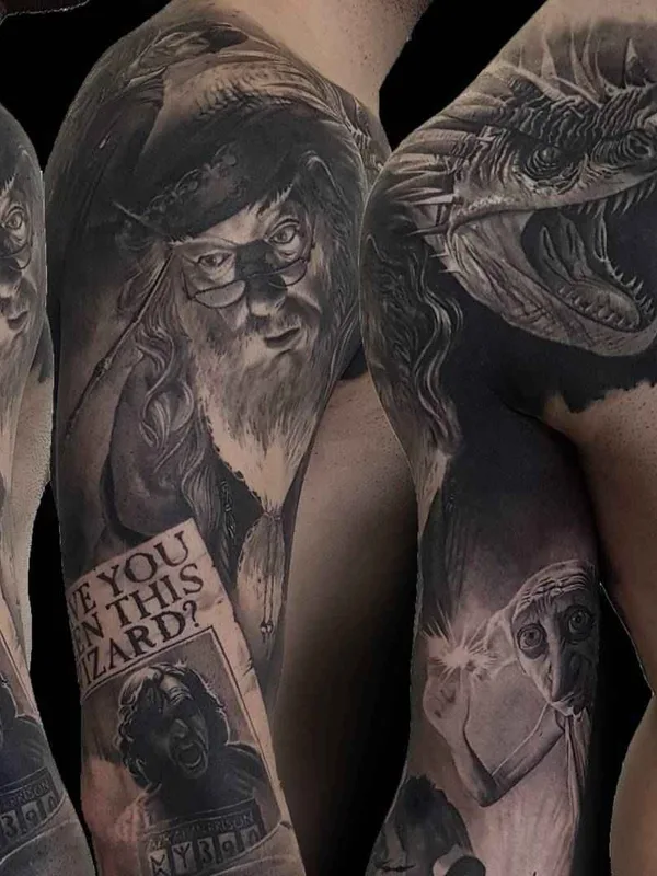 male black and grey realism 타투 부위 full sleeve #1050 | 타투이스트 Gabriele Pais