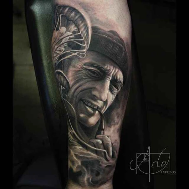 Realism Portrait, Man tattoo on Forearm
