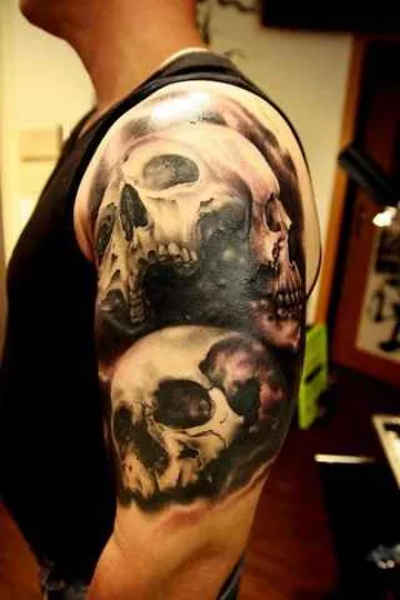 black and grey realism 타투 부위 shoulder #686 | 타투이스트 Marcel Daatz