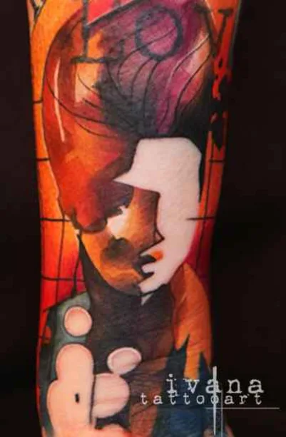 color illustrative tattoo on forearm #737 | Tattoo Artist Ivana Belakova