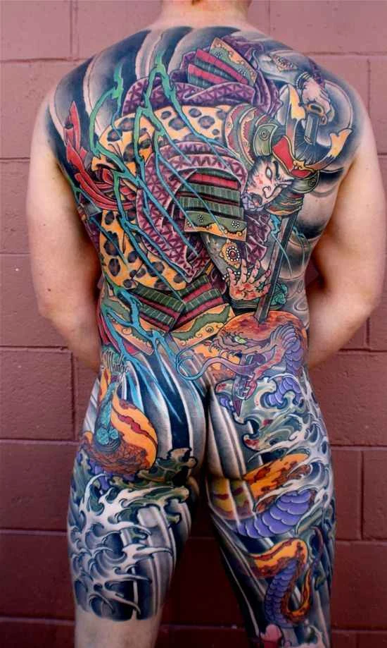 Japanese Samurai, Dragon tattoo on Full body