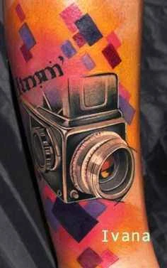 Realism Camera, Geometric tattoo on Forearm