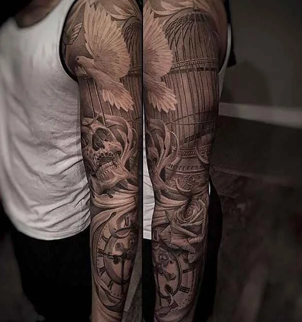 black and grey realism 纹身 在 full sleeve #543 | 纹身师 Greg Nicholson