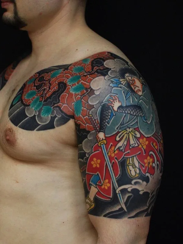 male color japanese Tatuaggio su full sleeve #10916 | Tatuatore Сергей Buslay Буслаев