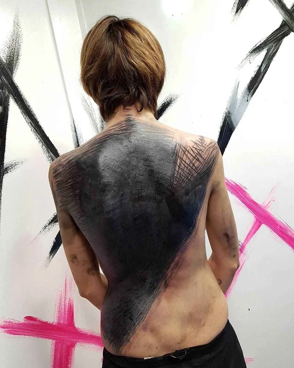 Blackout tattoo on Full Back