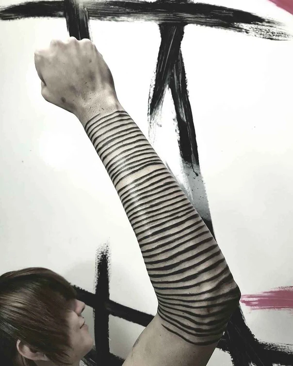 Blackwork Lines tattoo on Forearm