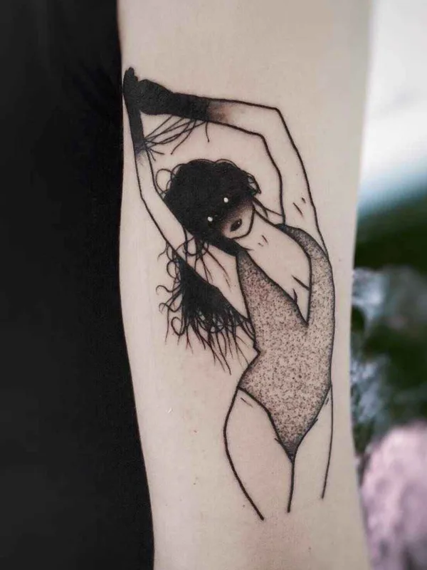 female black blackwork Tatuagem em forearm #11160 | Tatuador SEWP