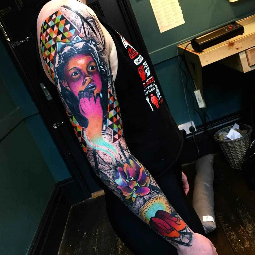 тату мастер Andrew Little Andy Marsh цветные яркие авторские татуировки ньюскул | tattoo artist Andrew Little Andy Marsh colour design new school tattoo