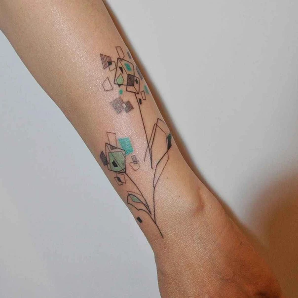 Geometric Botanic, Geometric tattoo on Forearm