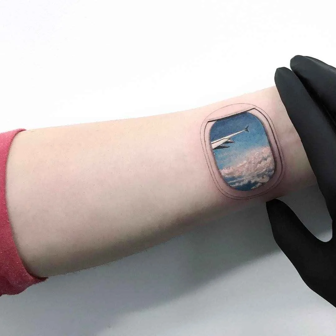 тату мастер Eva Krbdk цветные татуировки в круге акварель графика | Tattoo artist Eva Krbdk color round tattoo watercolor graphic