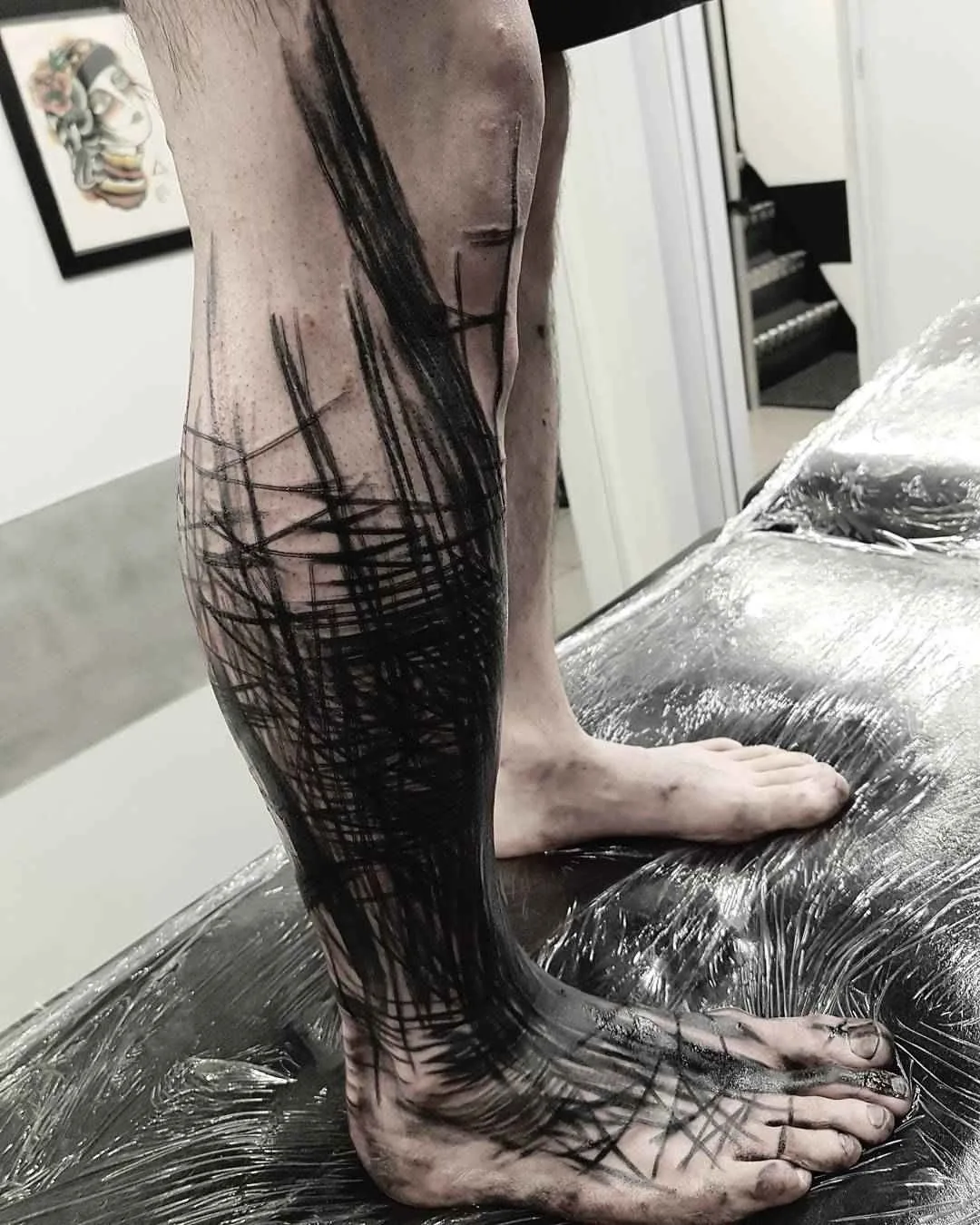 Artista de tatuagem Valerio Cancellier esboço de tatuagem de Blackwork brutal