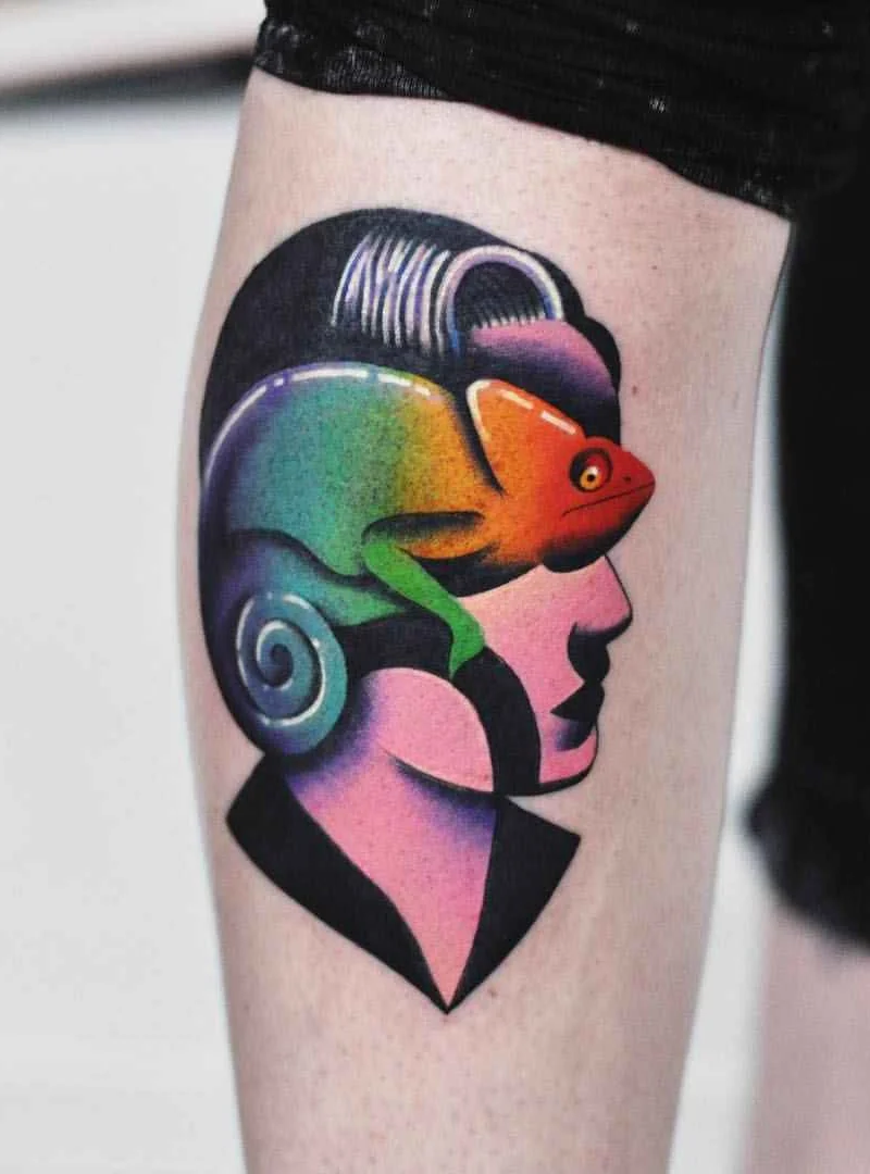 Tatuaggio dello stile dell'autore da David Peyote (Cote)
