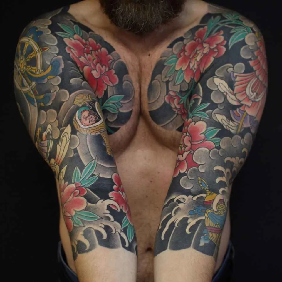 тату мастер Сергей Buslay Буслаев японские цветные татуировки ориентал | Tattoo artist Sergey Buslay Buslaev color japanese tattoo oriental 2017