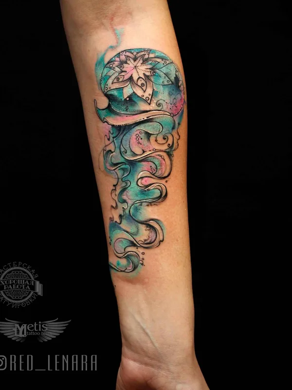 color watercolor Tatuagem em forearm #11209 | Tatuador RED_LENARA