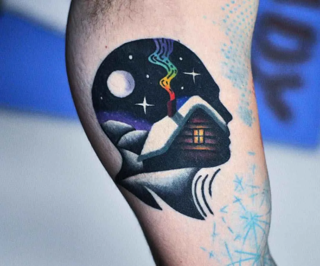 Tattoo artist David Peyote Cote color design tattoo 2017