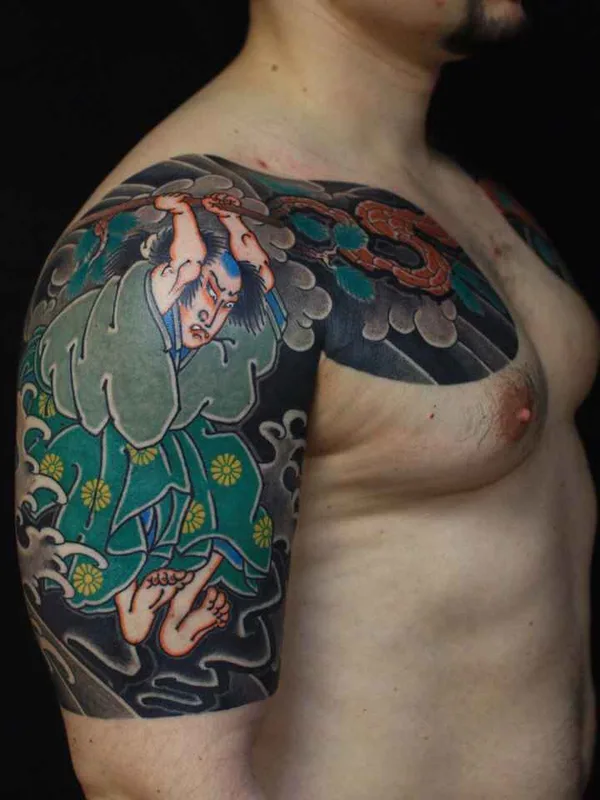 male color japanese Tatuaggio su full sleeve #10914 | Tatuatore Сергей Buslay Буслаев