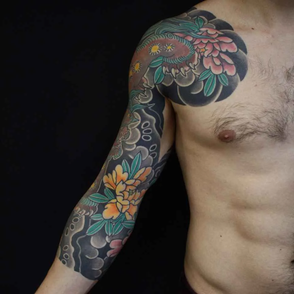 тату мастер Сергей Buslay Буслаев японские цветные татуировки ориентал | Tattoo artist Sergey Buslay Buslaev color japanese tattoo oriental 2017