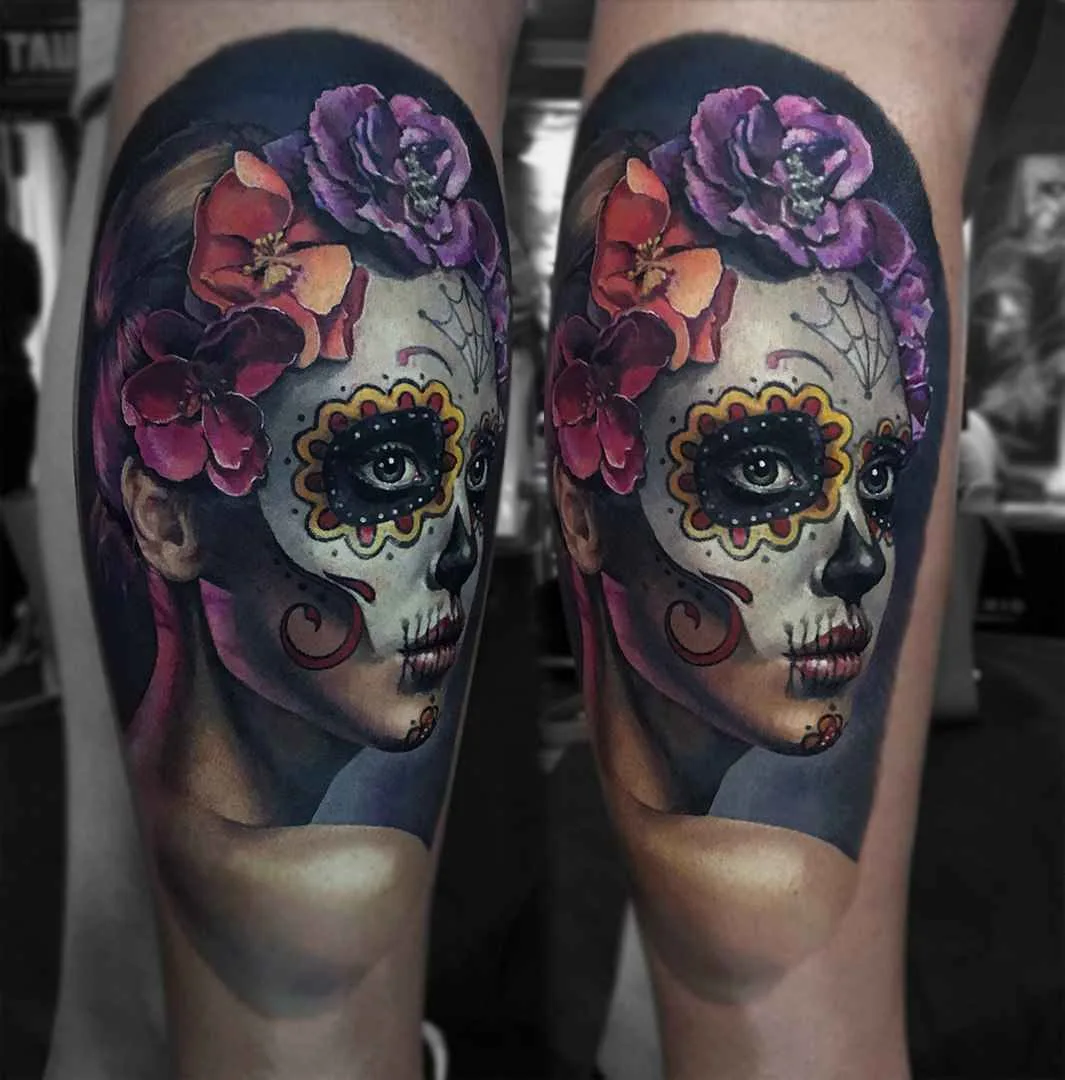 tatuista Valentina Ryabova, realismo colorato, tatuaggio, horror, ritratto | Tattoo artist Valentina Ryabova color realistic tattoo, realism, horror, potrait