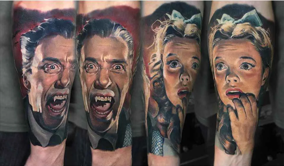 tatuista Valentina Ryabova, realismo colorato, tatuaggio, horror, ritratto | Tattoo artist Valentina Ryabova color realistic tattoo, realism, horror, potrait