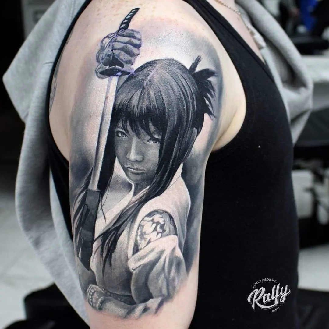 Tatuador Rafał Dąbrowski - Ralfy, tatuagem de cor e preto e cinza de retrato em realismo | Reino Unido 